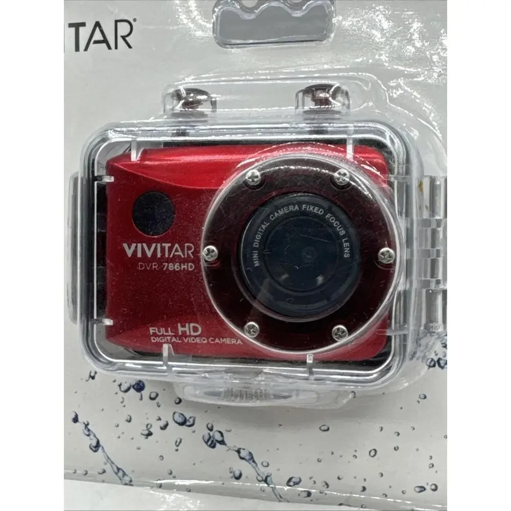 Vivitar DVR 786HD Full HD Action Red Cam Vlogging & Webcam 12MP Waterproof Case